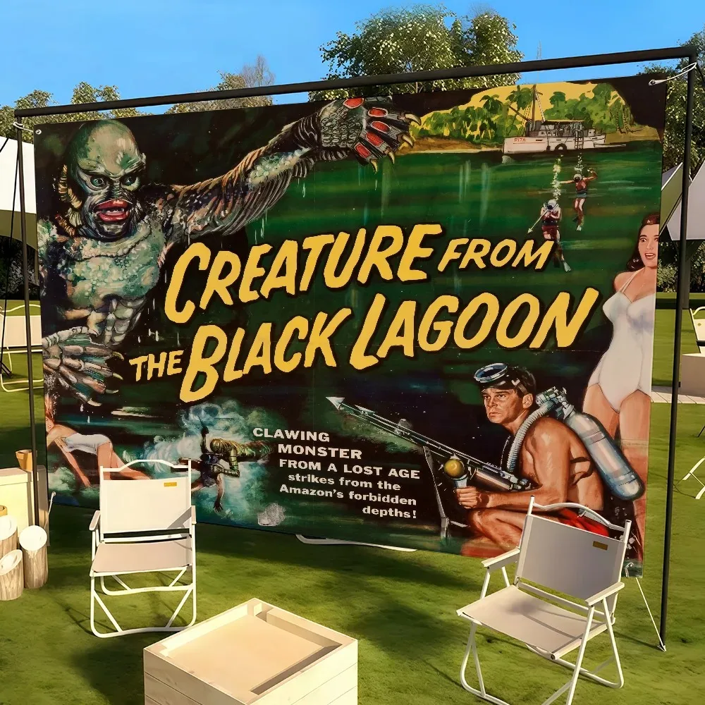 Movie C-Creature From The Black L-Lagoon flag For Living Room Home Dorm Decor Wall Outdoor Camping Party Banner Gifts