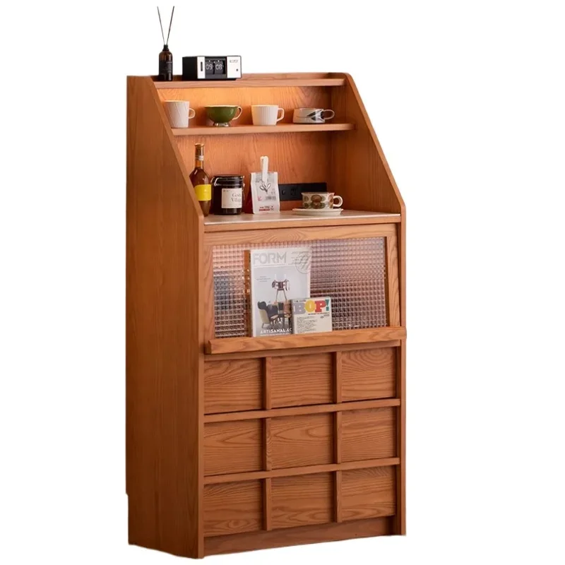 

Side cabinet, solid wood chest , tea, coffee, antique small size living room tea wine magazine cabinet