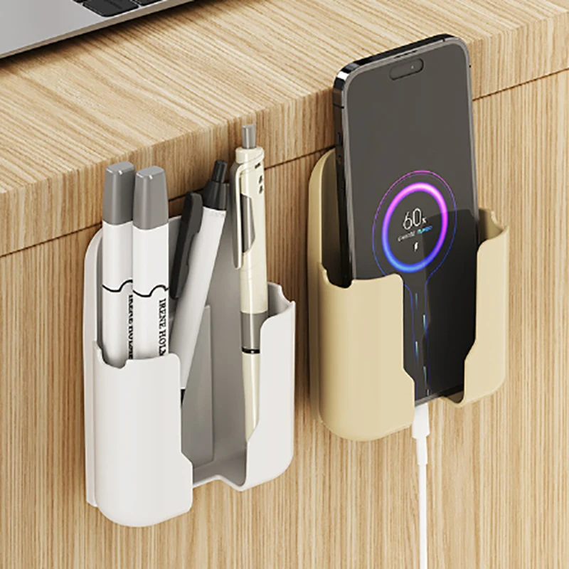 Mobile Phone Wall Holder Universal Cellphone Charger Storage Box Organizer TV Remote Control Hanging Stand Bracket Charging Dock