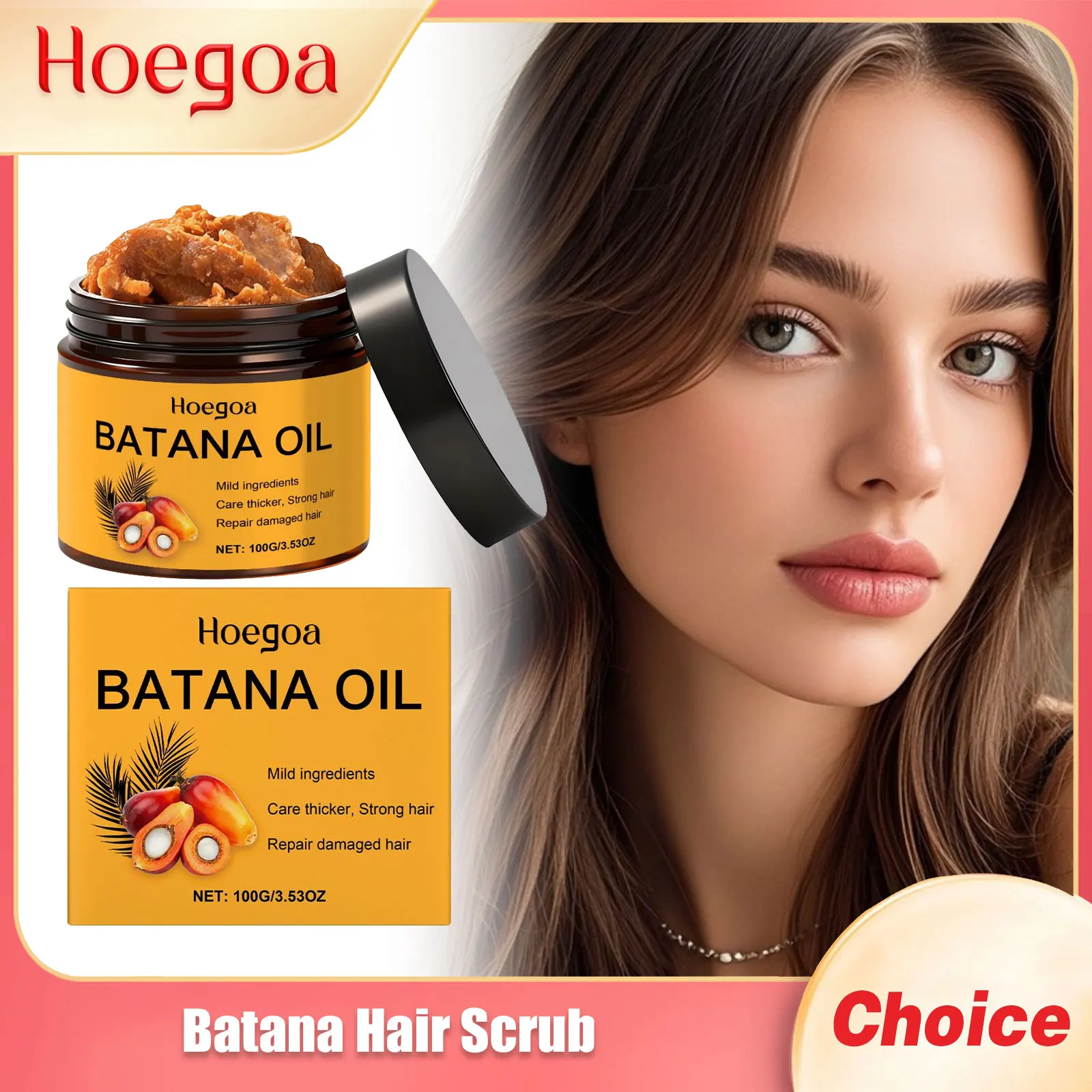 

HOEGOA Batana Hair Scrub Remove dandruff oils control Eliminate frizz Improve hair quality Promote growth Scalp Nourishing Scrub