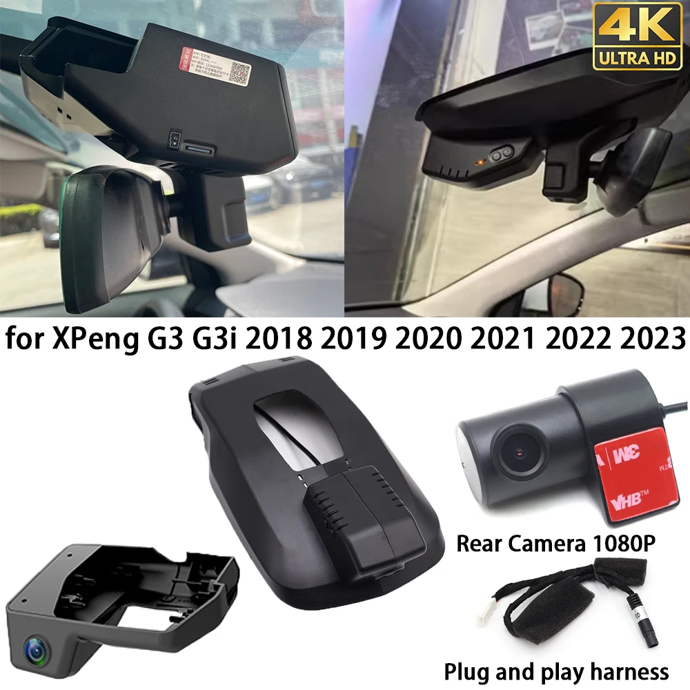 

for XPeng G3 G3i 2018 2019 2020 2021 2022 2023 4K Dash Cam Front Rear Camera DVR Plug and Play Video Recorder 24h Record Wifi