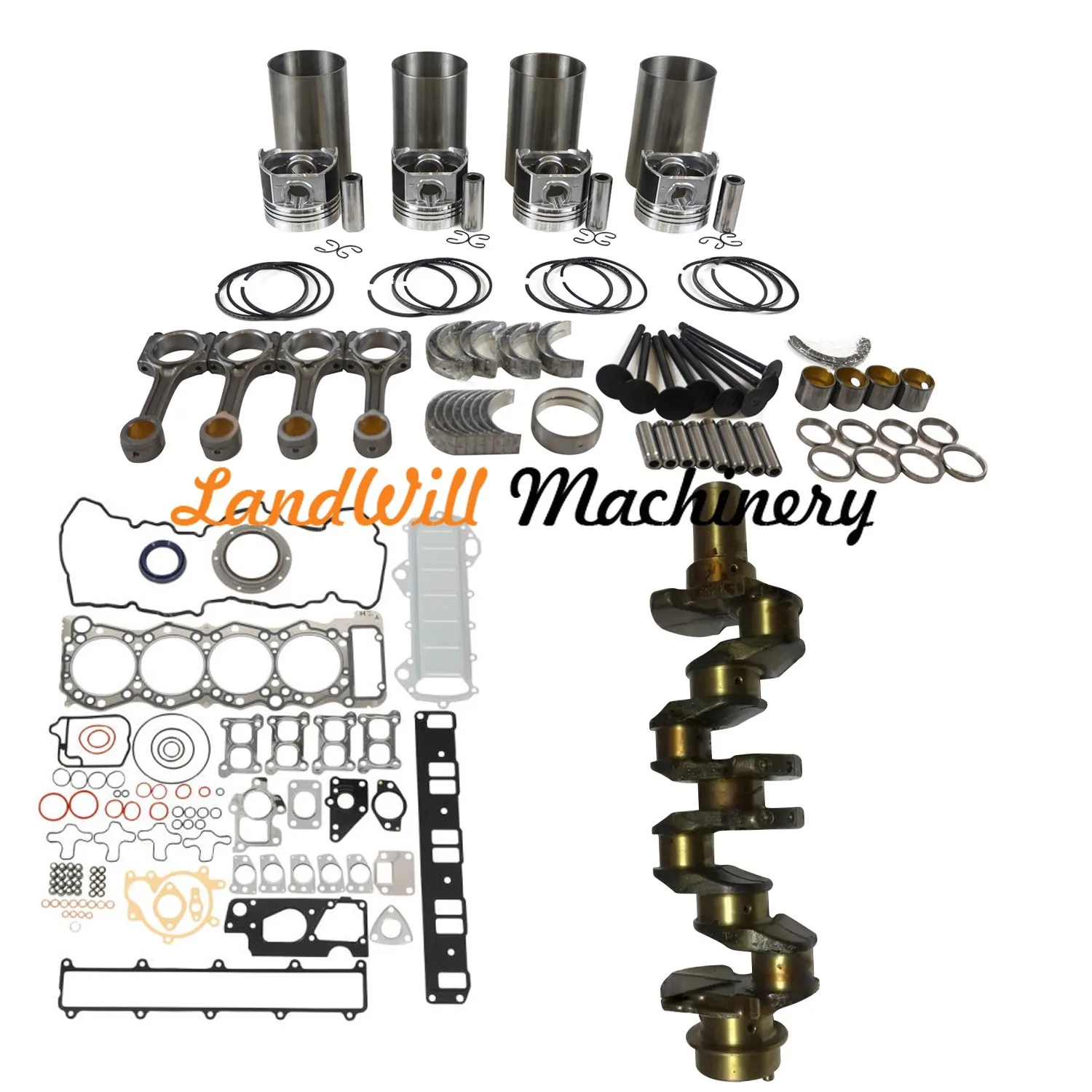 Overhaul Rebuild Kit + Crankshaft + Connecting Rod Fits Mitsubishi 4M50 4M50T