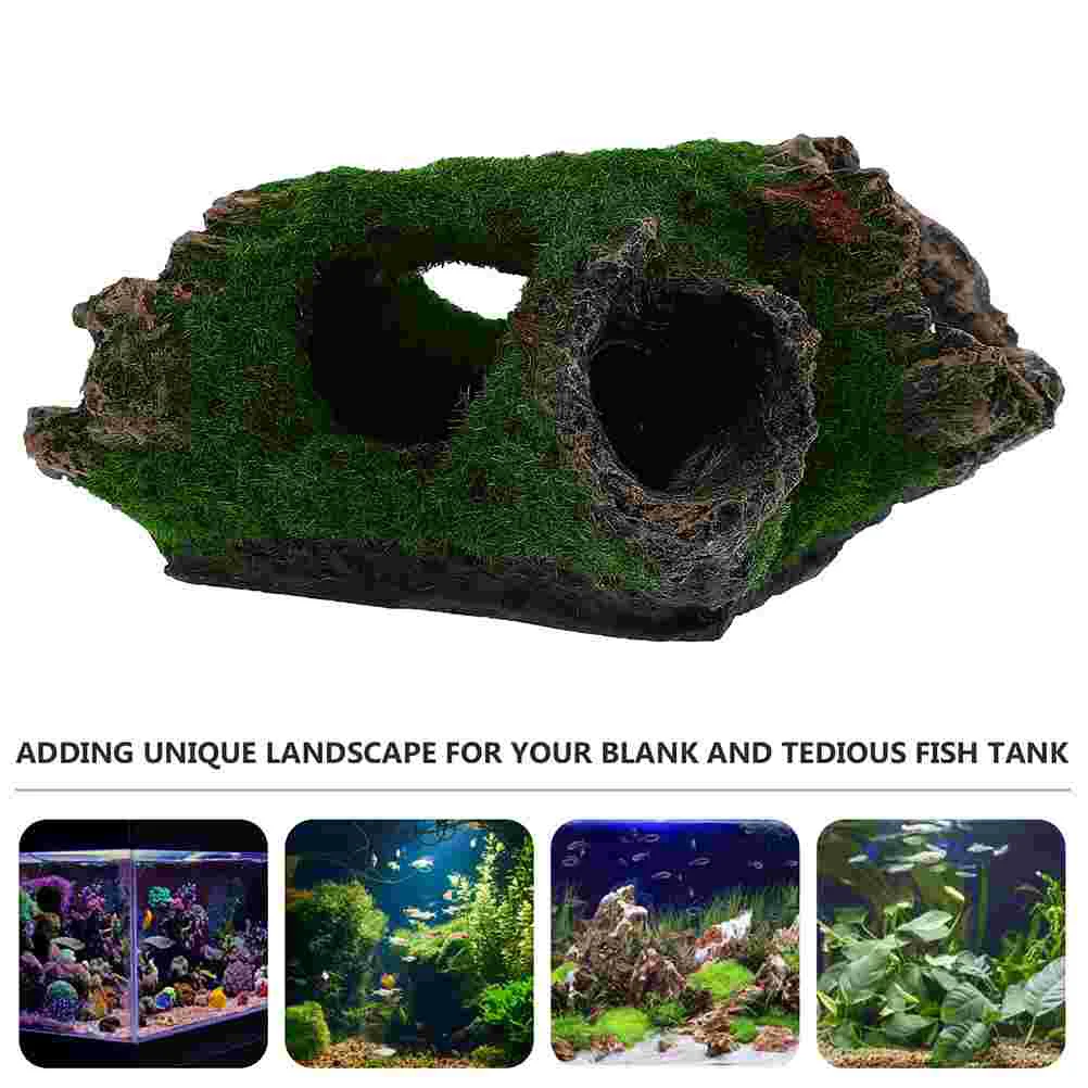 Hollow Tree Trunk Aquarium Hole Landscaping Decoration Fish Tank Accessory Resin