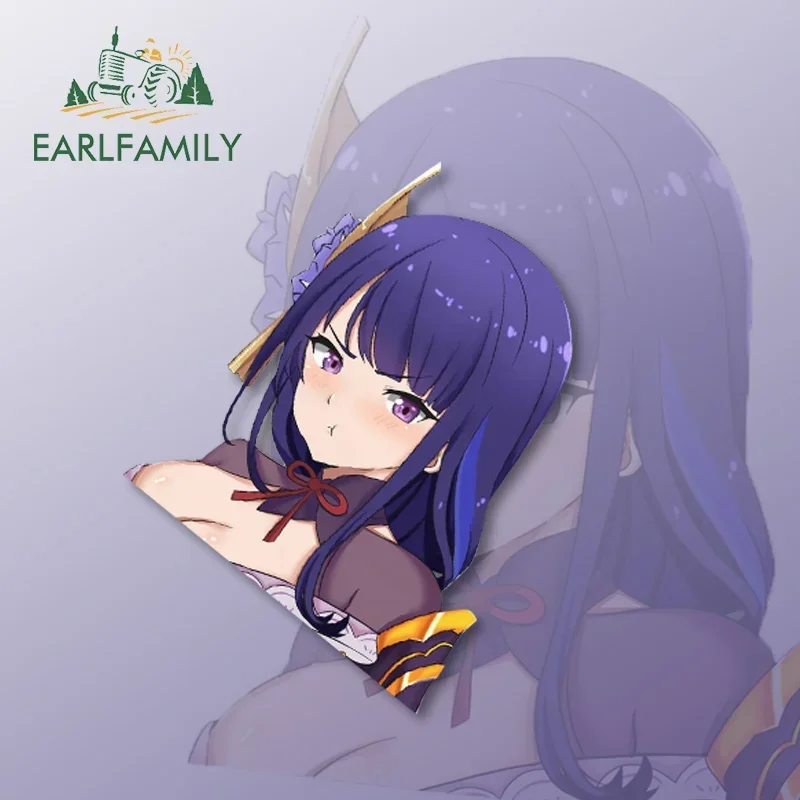 

EARLFAMILY 13 см x 10,2 см наклейки для автомобиля с изображением Лэй Шэня из Genshin Impact, модные забавные наклейки, аксессуары для автомобиля, декор для ноутбука
