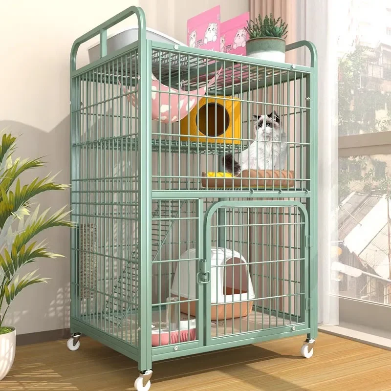 Cat cage home villa indoor large free space house toilet integrated  kennel large cattery