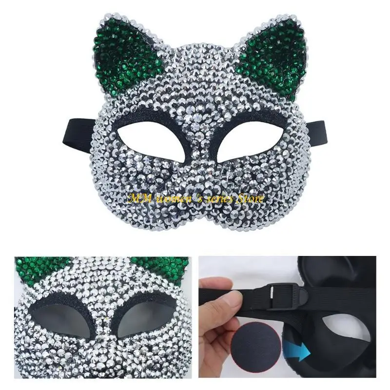 Q39C Rhinestones Decoração máscara máscara máscara face halloween máscara cosplay para homens homens fotografia