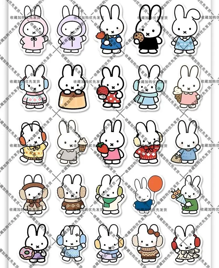 160 Stück Niedliche Miffy Heilende Aufkleber, Vintage Kawaii Miffy Sticker – Detail 5