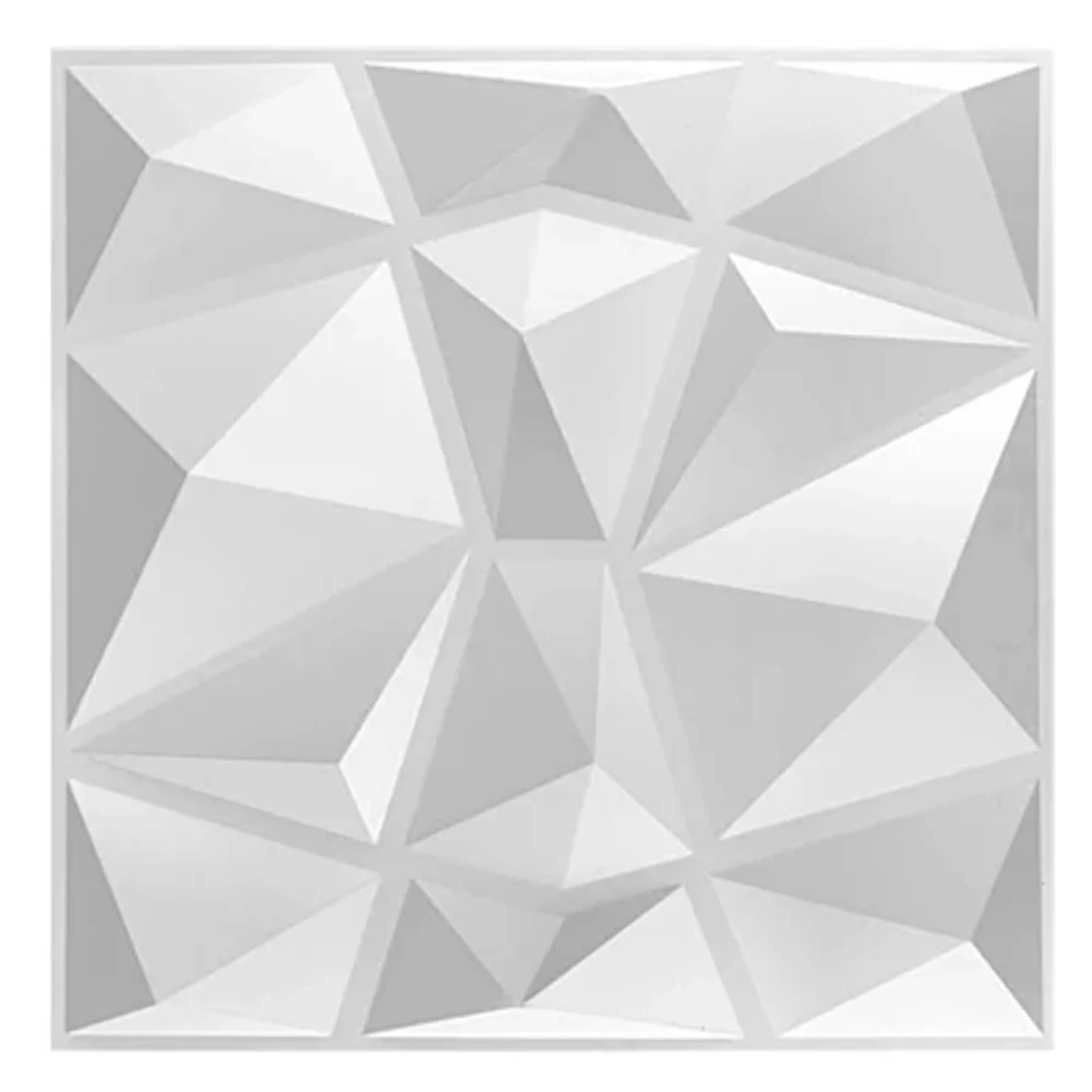 1 Pc 3d Wall Sticker  Wall Panel Cut Geometric Diamond Carving Wood Tile Adhesive Bottom Non Self Adhesive Art Decorations