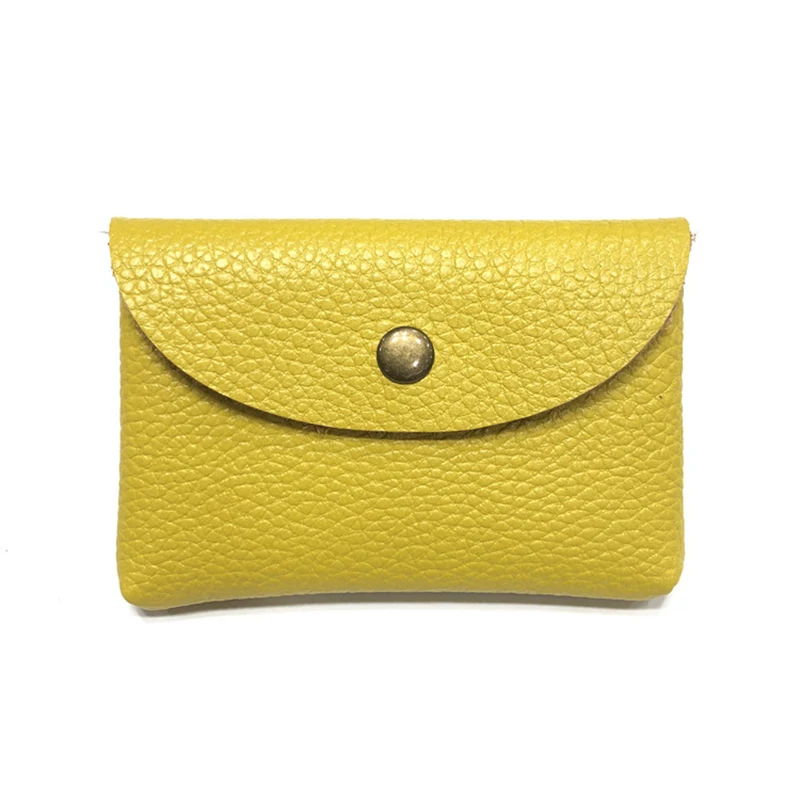 Transporte da gota diário de couro genuíno mini envelope mudança saco simples fivela feminina bolsa de moedas logotipo grande capacidade saco de cartão