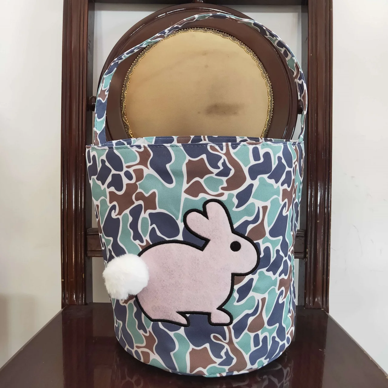 Wholesale Boutique Children Easter Rabbit Camo Baskets New Design Toddler Baby Boy Girl Holiday Bag