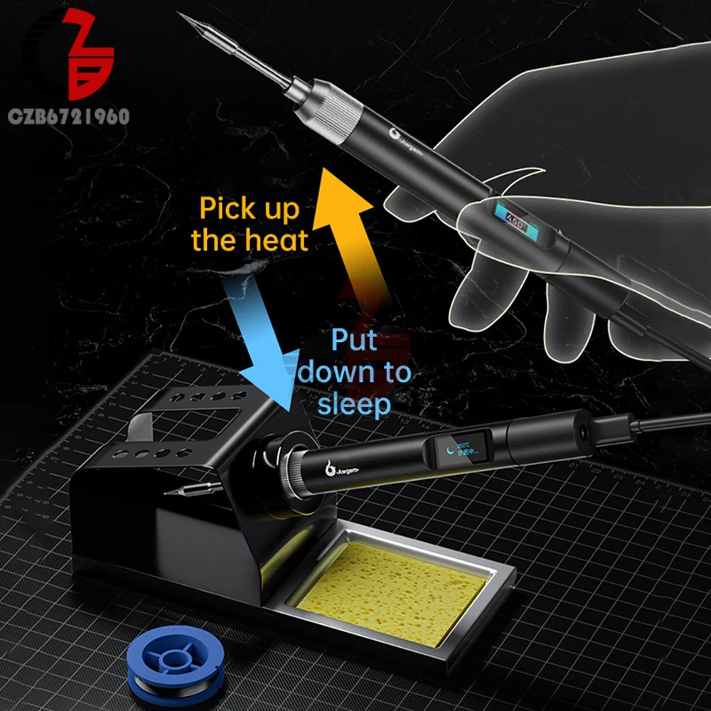 USB Type-C Soldering Iron Kit 100W Adjustable Constant Temperature Intelligent Electric Soldering Iron Mute Repair Welding Tools
