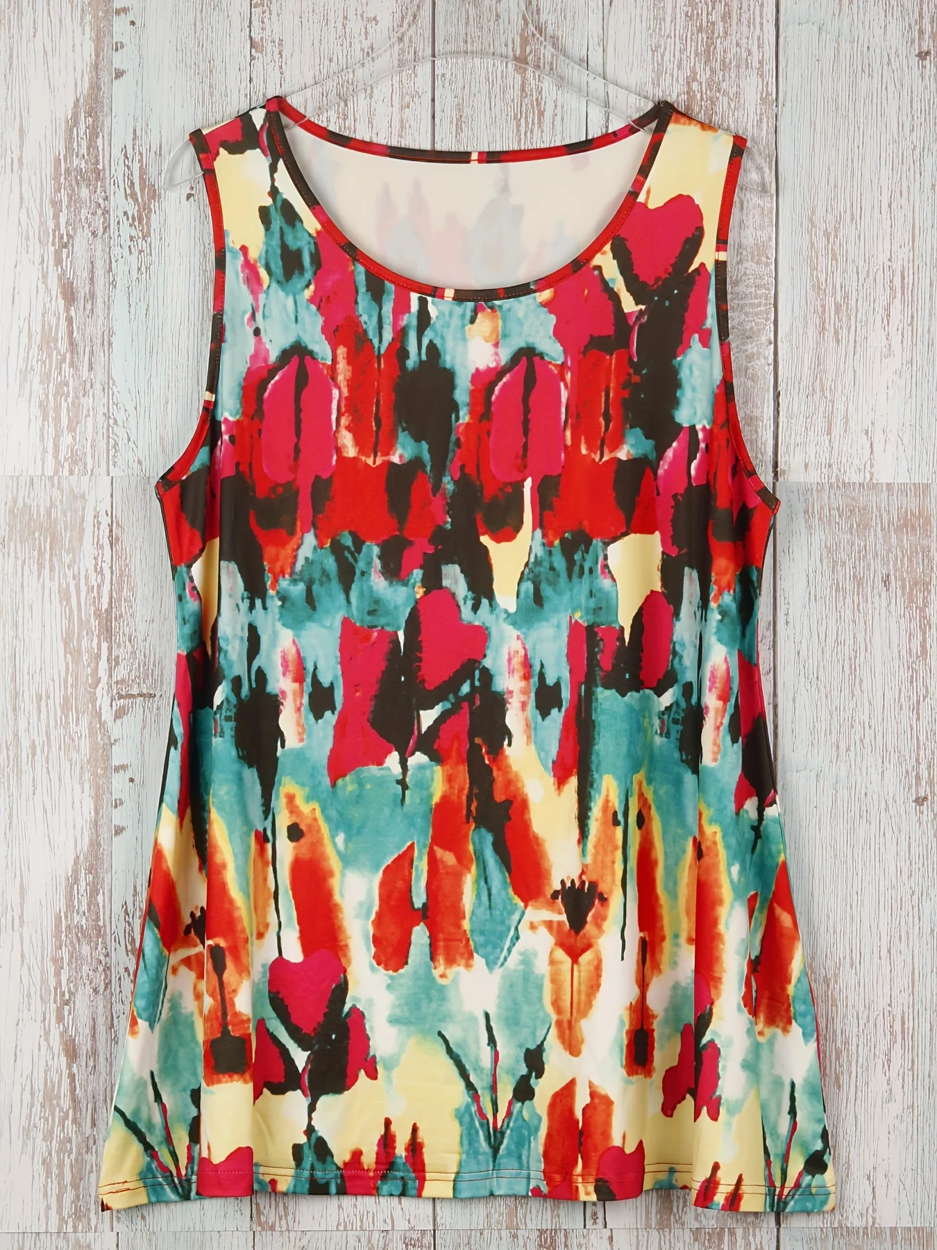 Plus Size Bohemian Casual Weste Damen Plus-Size-Farb block Patchwork Print Stretch weste für Frühlings-und Sommerkleid ung