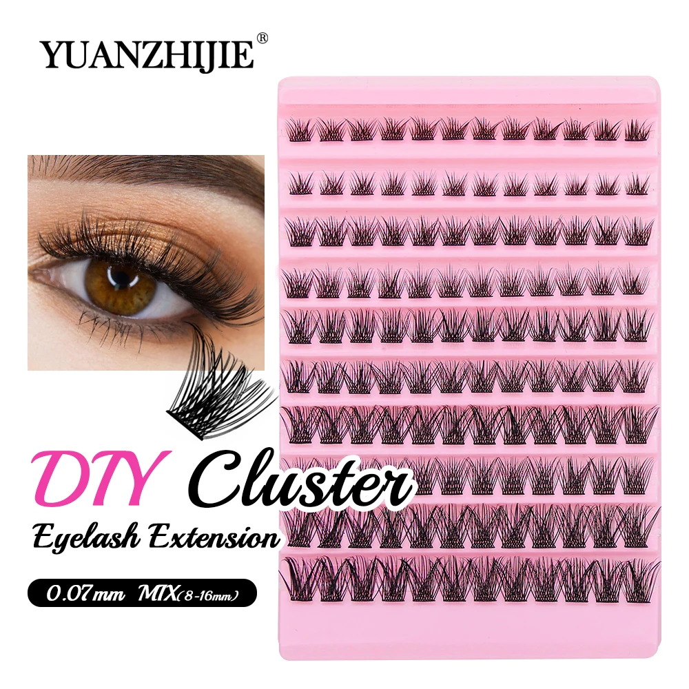 

Wholesale DIY Cluster Eyelash Extension 8-16mm Mix Size Synthetic Mink Volumized Three-Dimensional Lashes Easy to Graft at Home