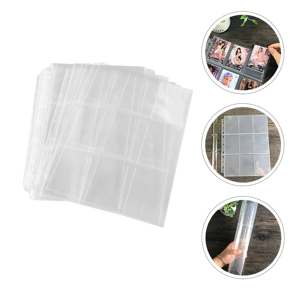 

Страницы для фотоальбома, 50 листов, прозрачные карманы для фотографий, безопасные, для организации коллекций, карманы для папок-скоросшивателей