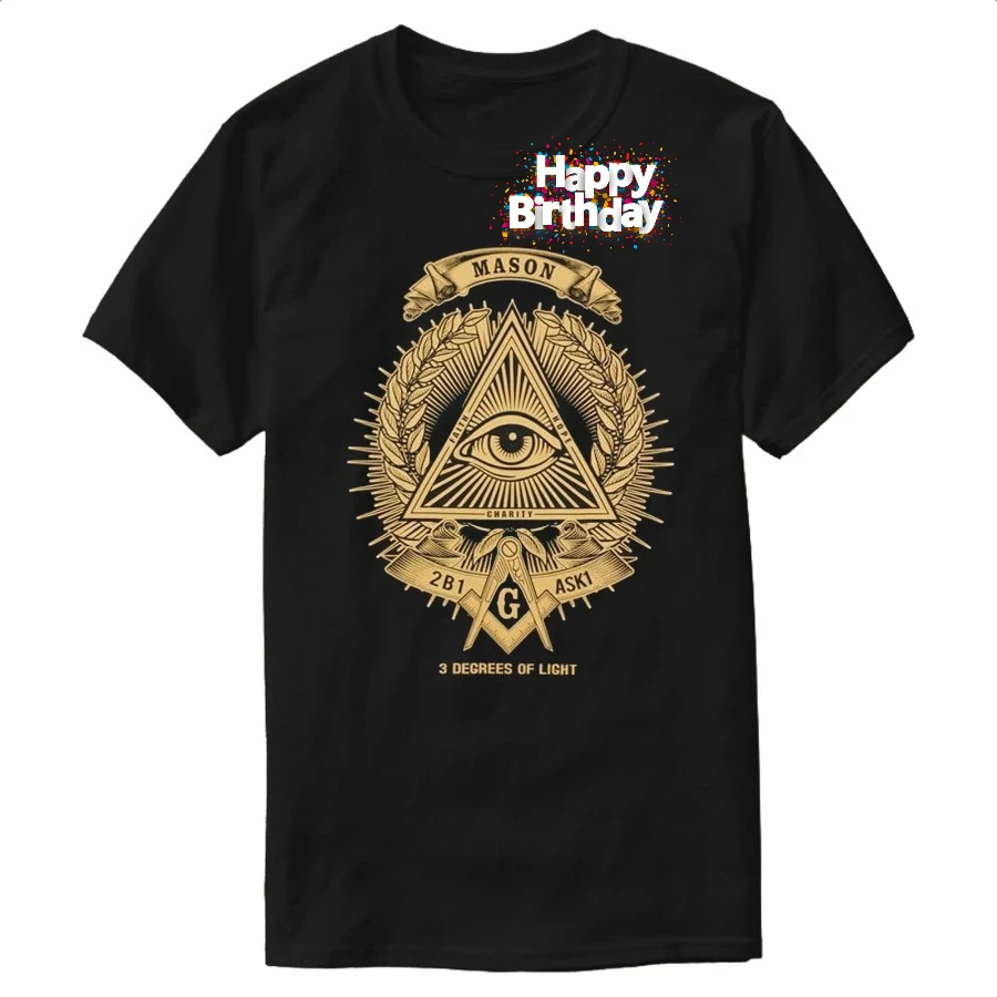 Prince Hall Mason Freemason All-seeing Eye Masonic T-Shirt 100% Cotton O-Neck Summer Short Sleeve Casual Mens T-shirt Size S-3XL