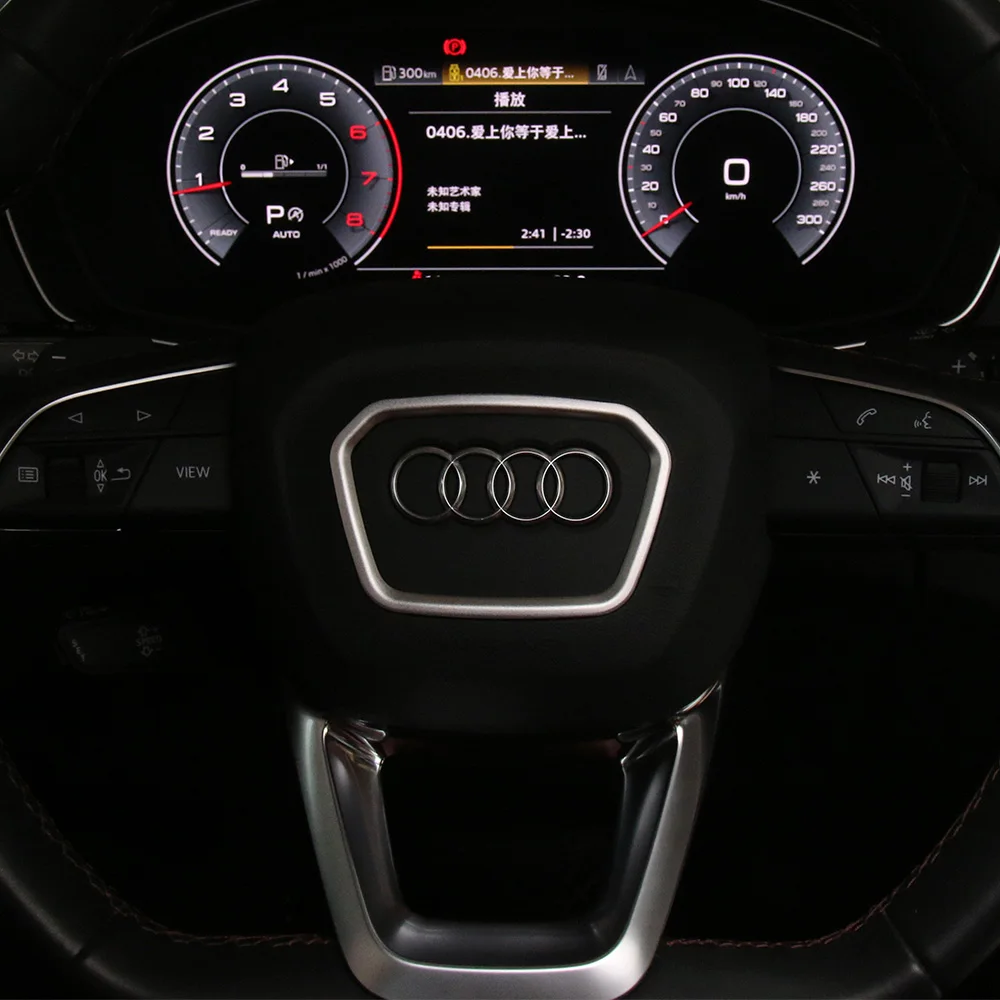Car Steering Wheel Trim Cover For Audi A3 8Y A4 B9 Q3 Q5 SQ5 Sportback Q7 Q8 Quattro Sline Decorative Sticker Accessories