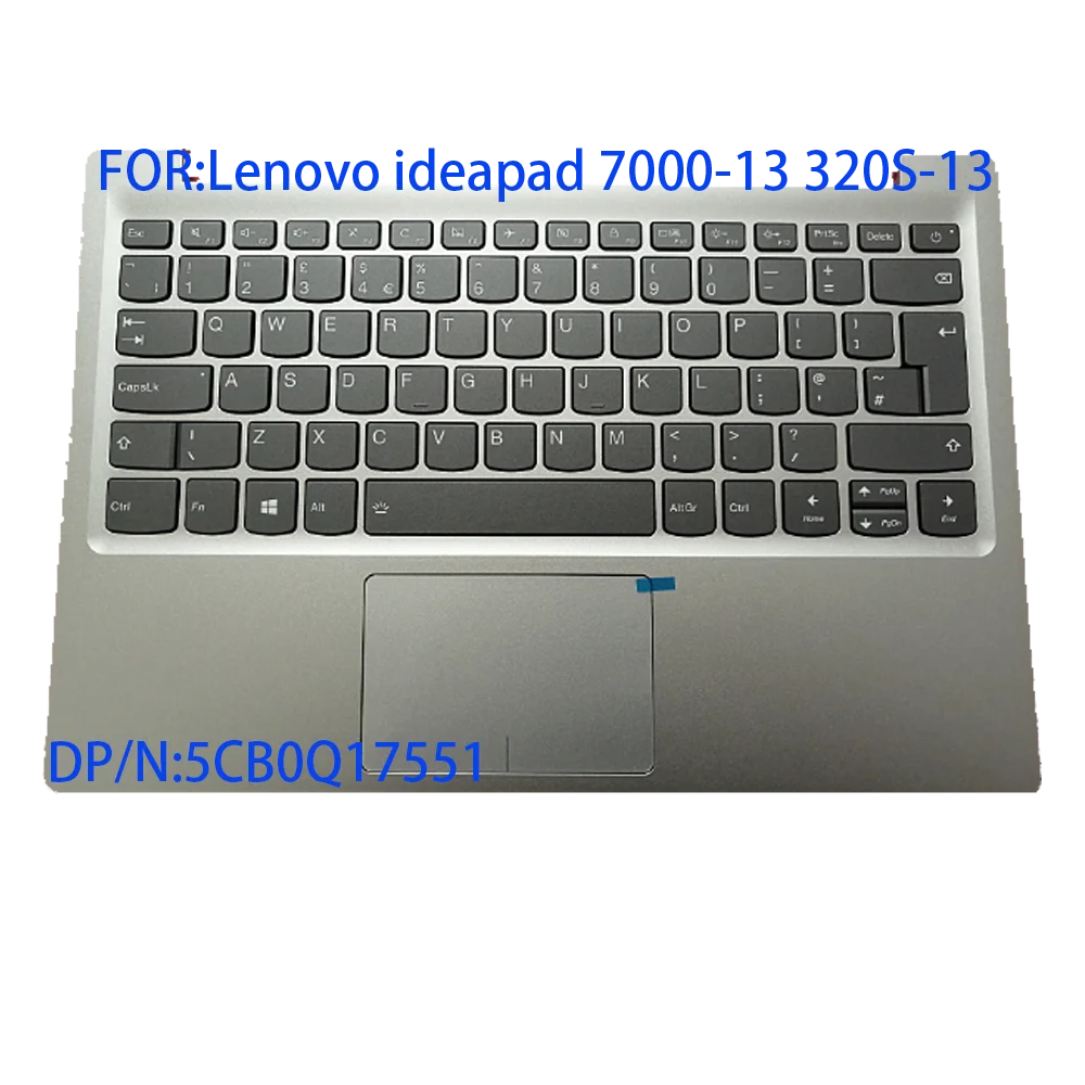 Suitable for Lenovo ideapad 7000-13 320s-13 320s-13ikb palm pad British keyboard case touch pad silver 5cb0q17551 brand new qual