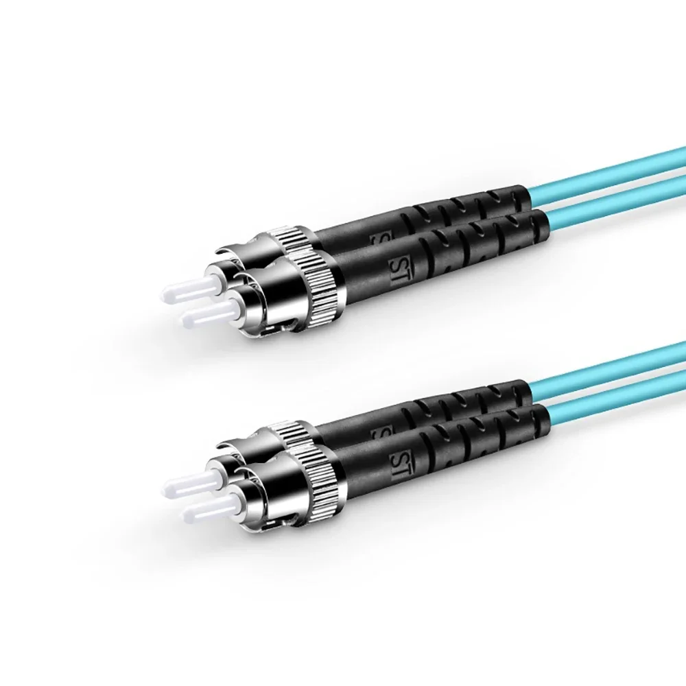Customized Fiber Optic Patch Cable 2 Fiber Customized OM4 Multimode LC/SC/FC/ST/LSH/MU Duplex Tight Buffered Aqua Patch Cord