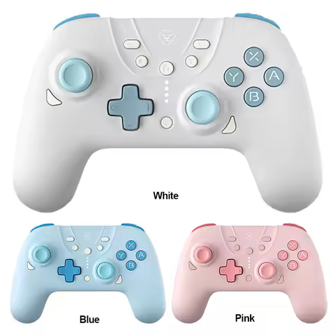 Wireless Controller Bluetooth-Compatible 6 Axis Gyro Game Controller Turbo &amp; Vibration 3 Modes for Nintendo Switch/PC/Steam Deck