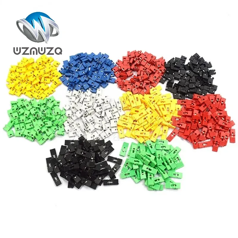 50PCS/Lot 2.54MM 2.0mm open jumper block Pitch head Jumper short cap connector Short length Black yellow blue red White