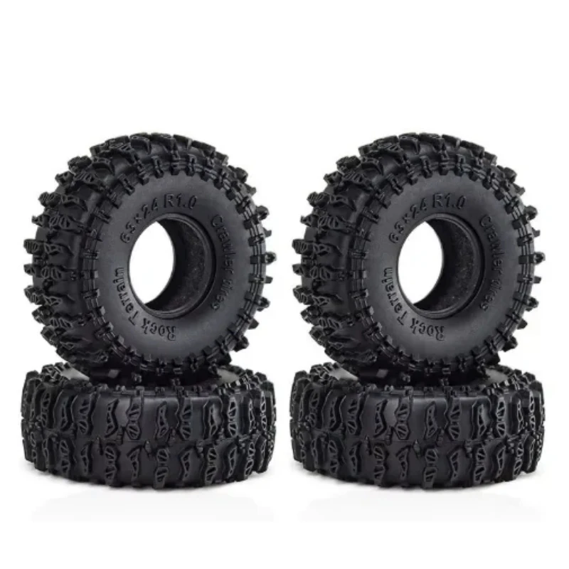 

4pcs 63mm 1.0" Soft Rubber Wheel Tire for 1/18 1/24 RC Crawler Car TRX4M SCX24 AX24 Upgrade Parts Accessories