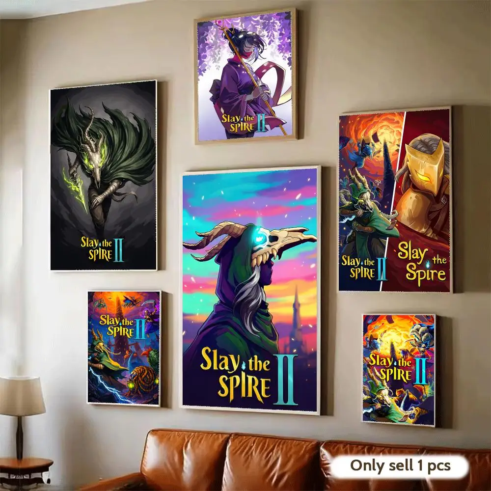S-Slay the Spire II Game Art Poster Waterproof Wall Art Sticker for Home Bar Decoration, Self-Adhesive Room Wall Decor Mural
