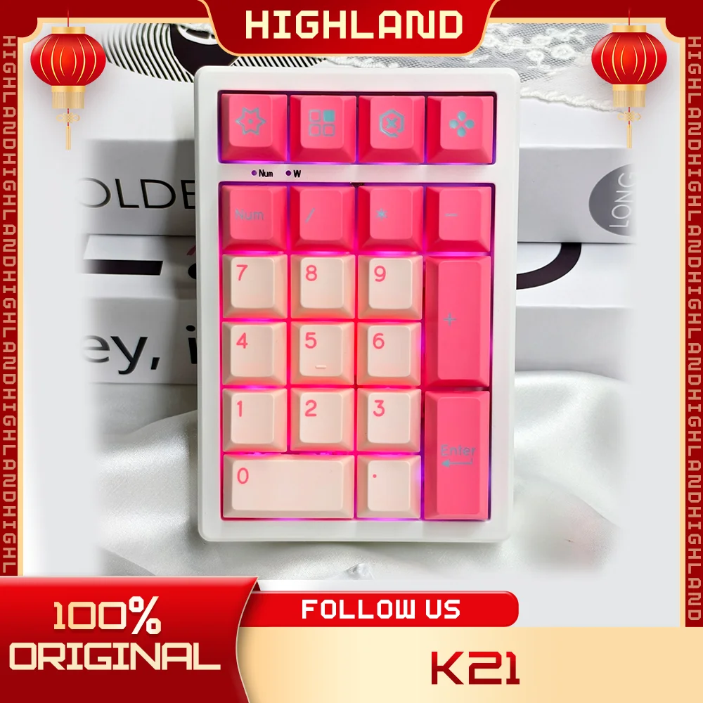 Keycool K21 Number Keypad 3Mode K21Pro Pads 21Keys Bluetooth Wireless Keypad PBT K19 Customization For Computer Accessories Gift