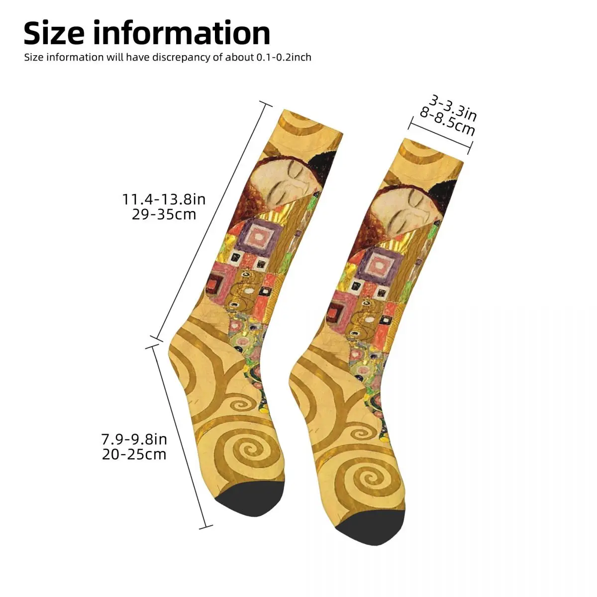 Gustav Klimt-calcetines largos de Kiss And Hug Me para mujer, medias absorbentes de sudor, Harajuku, todas las estaciones, regalos Unisex