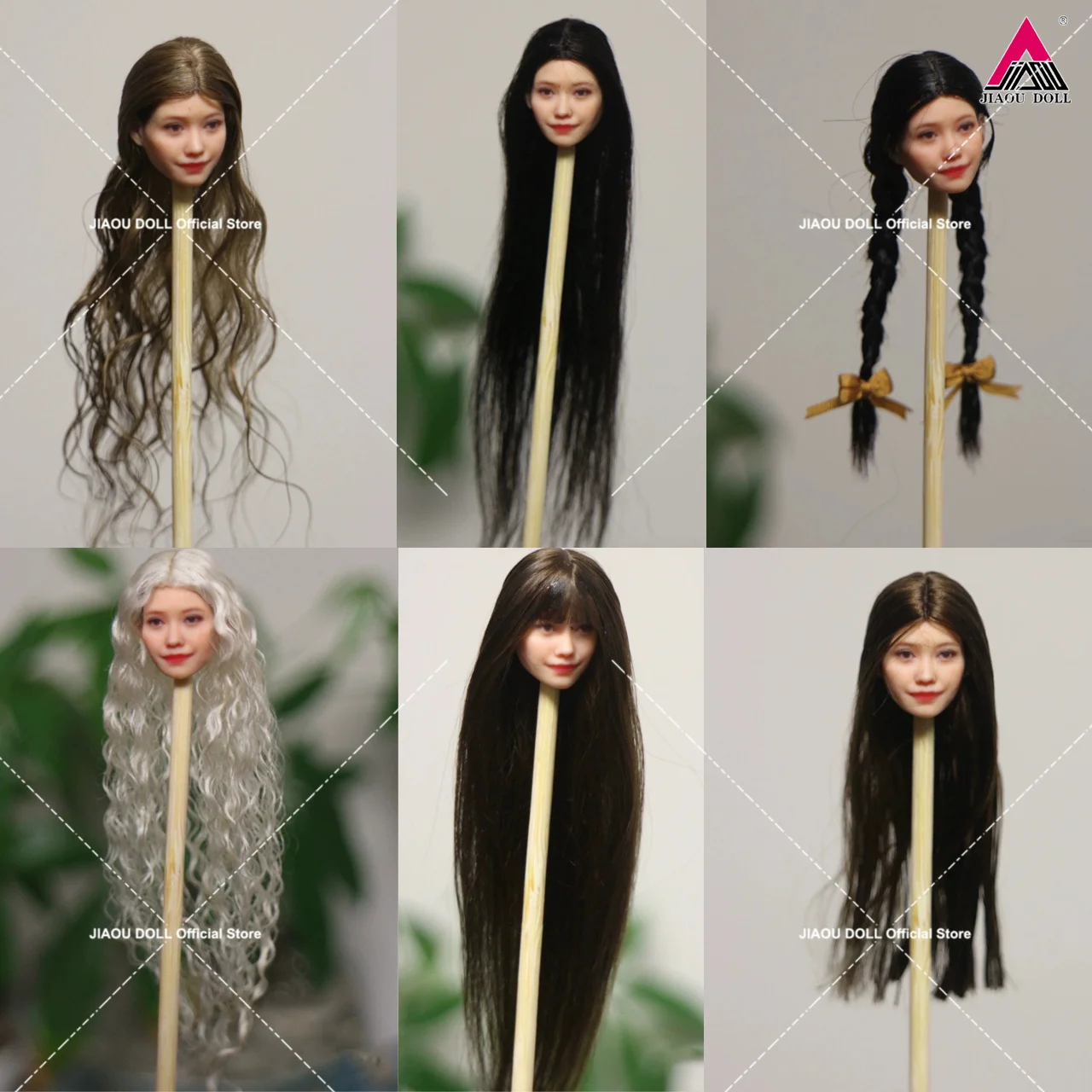 

1/12 Scale Girl Long Curly Hair Wig Female Head Sculpted Hair Cover Fit 6" Woman Action Figure Head Sculpture Model Toys