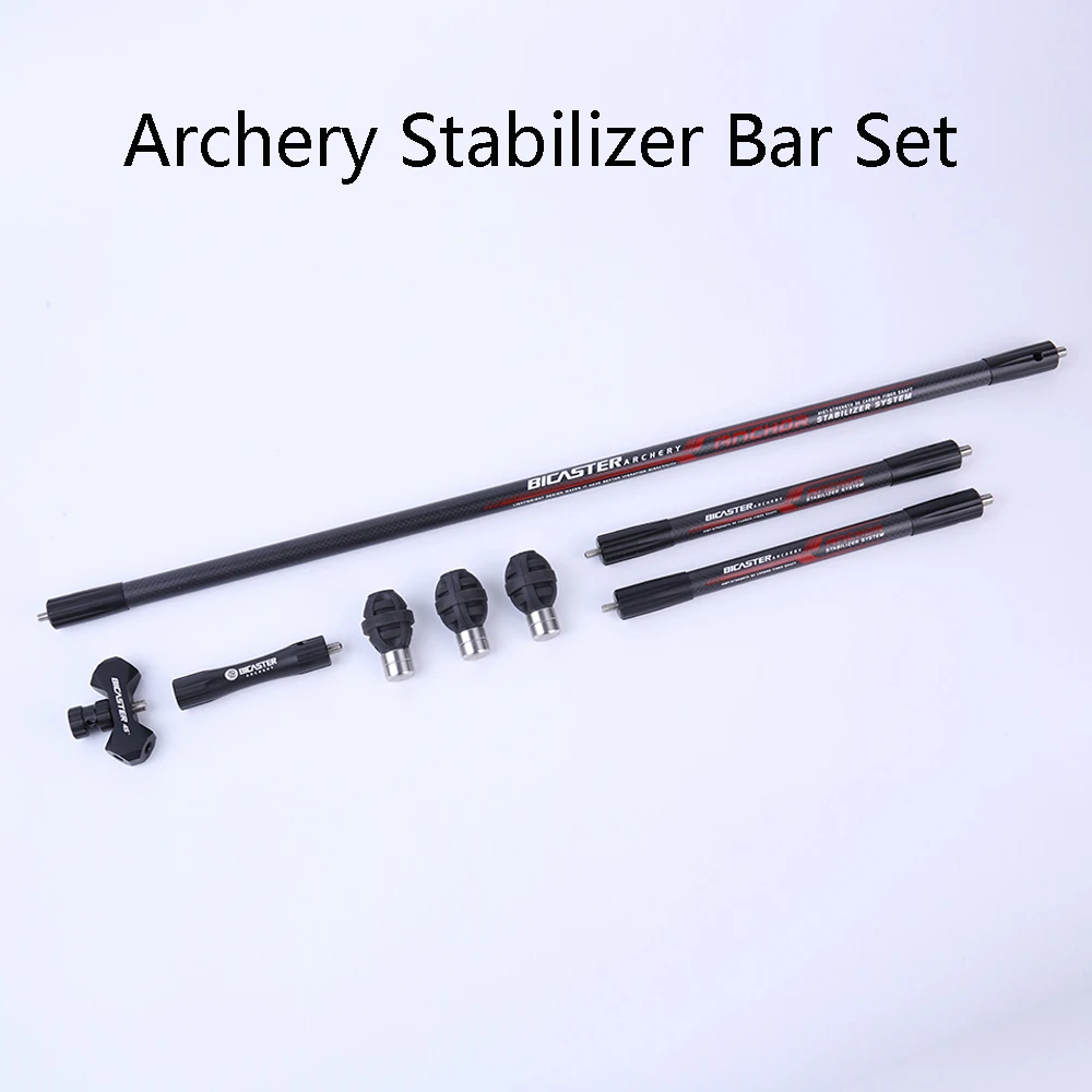 

BICASTER ANCHOR Archery Stabilizer Bar Set 3K Carbon Fiber Recurve Bow Balance Rod Competition Shock Bars Shooting Accessory