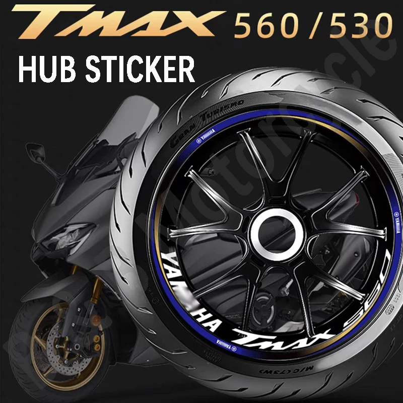

For Yamaha TMAX560 TMax530 Hub Sticker Reflective Letter Sticker Decorative Sticker Waterproof Modification