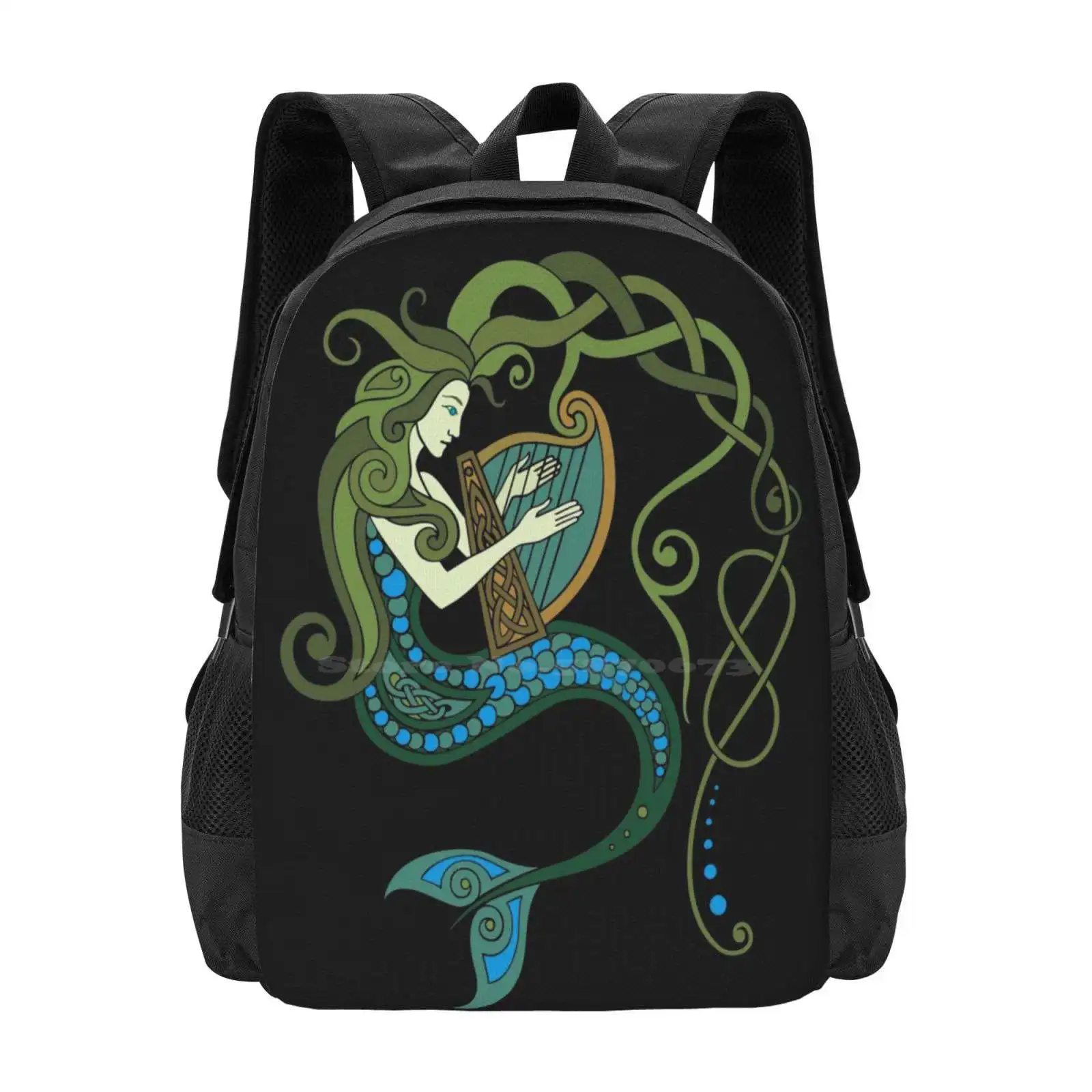 Mermaid 2.0 Hot Sale Schoolbag Backpack Fashion Bags Mermaid Siren Harp