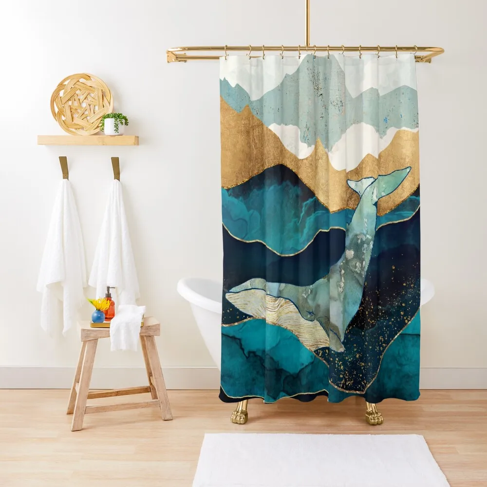 

Blue Whale Shower Curtain Shower Set Waterproof Fabric Shower For Bathrooms With Beautiful Designs Cute Curtain