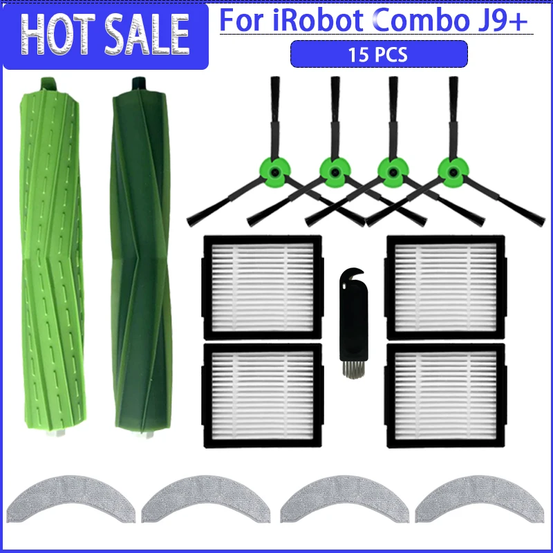 Geschikt voor (iRobot Roomba COMBO J7+ / COMBO J9+ / COMBO 10 Max) Vacuümonderdelen Hoofdrol Zijborstel Hepa Filter Mop Doek Stofzak