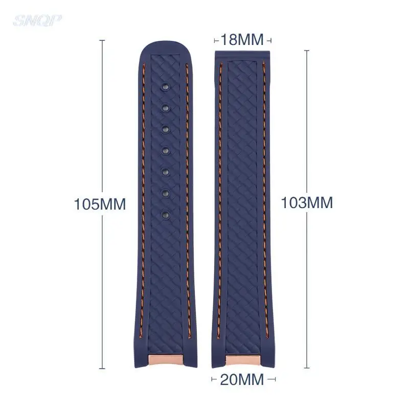 20mm Rubber Silicone Strap for Omega Seamaster 300 AT150 Aqua Terra Watch Band Men Stainless Steel Folding Buckle Wrist Bracelet