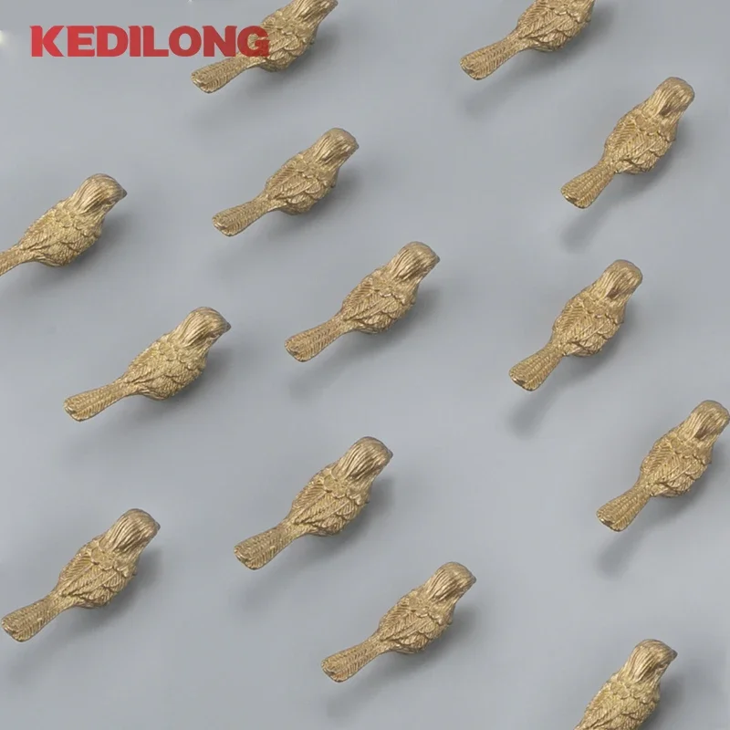 KEDLO Solid brass European luxury bird drawer knob furniture hardware kitchen cabinets gold pull handle