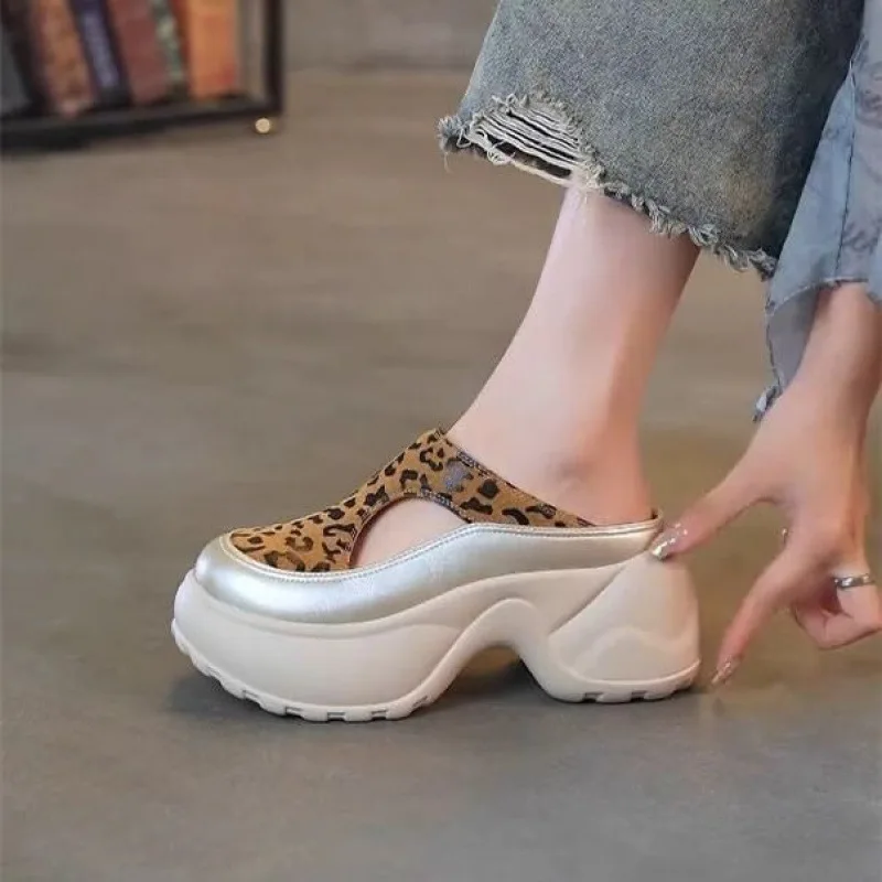 

Plus Size Women Platform Wedge Mules Cutout Backless Clogs Non Slip Thick Sole Comfortable Walking Shoes for Vacation Beach
