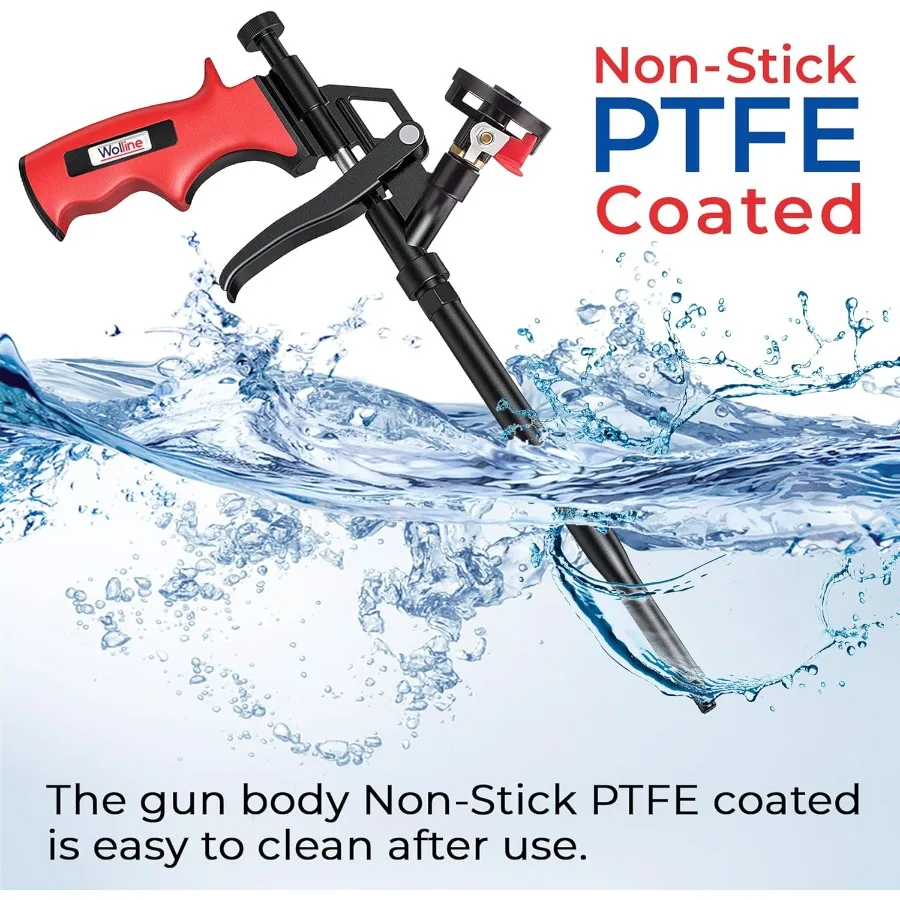 أداة توزيع رغوة الرش الاحترافية مع فوهات مطلية بالتفلون لتطبيقات العزل عالية الأداء تتضمن 12