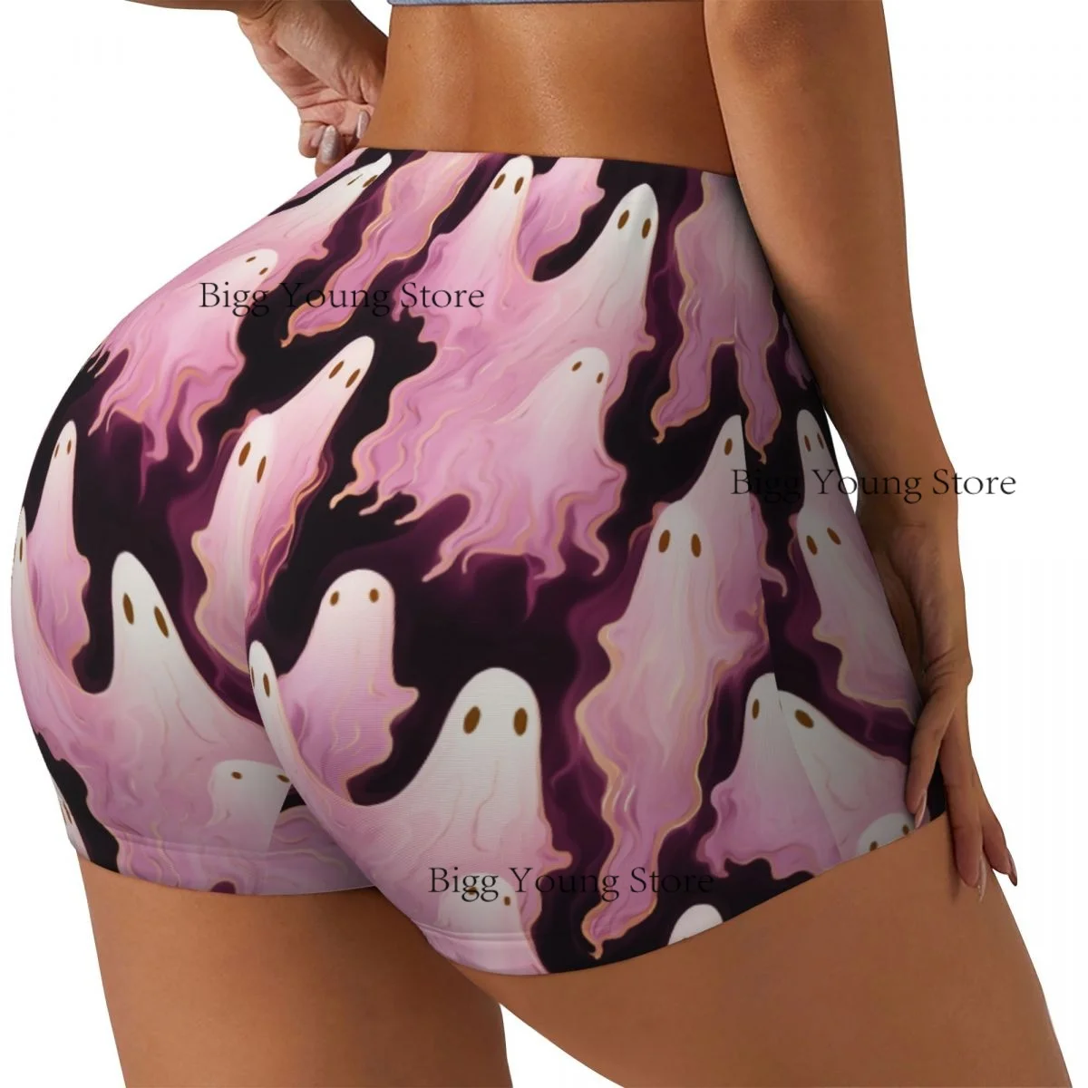 Pantaloncini da yoga da donna Stile molti fantasmi Scrunch Booty Butt Lifting Comfort Fitness Gym Booty Shorts