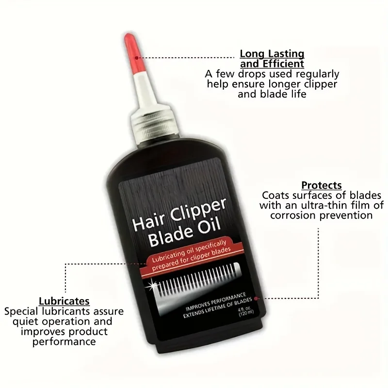 1/2pcs Electric Shaver Premium Hair Clipper Blade Lubricating Oil Rust Prevention Maintenance 120ml Black Plastic Bottle