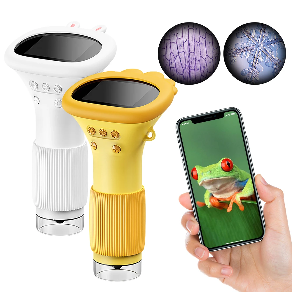 Microscópio Digital de Mão para Crianças Mini Microscópios Portáteis Ips Screen Lupa de Moeda Inseto Biológico Lente 2mp 1000x