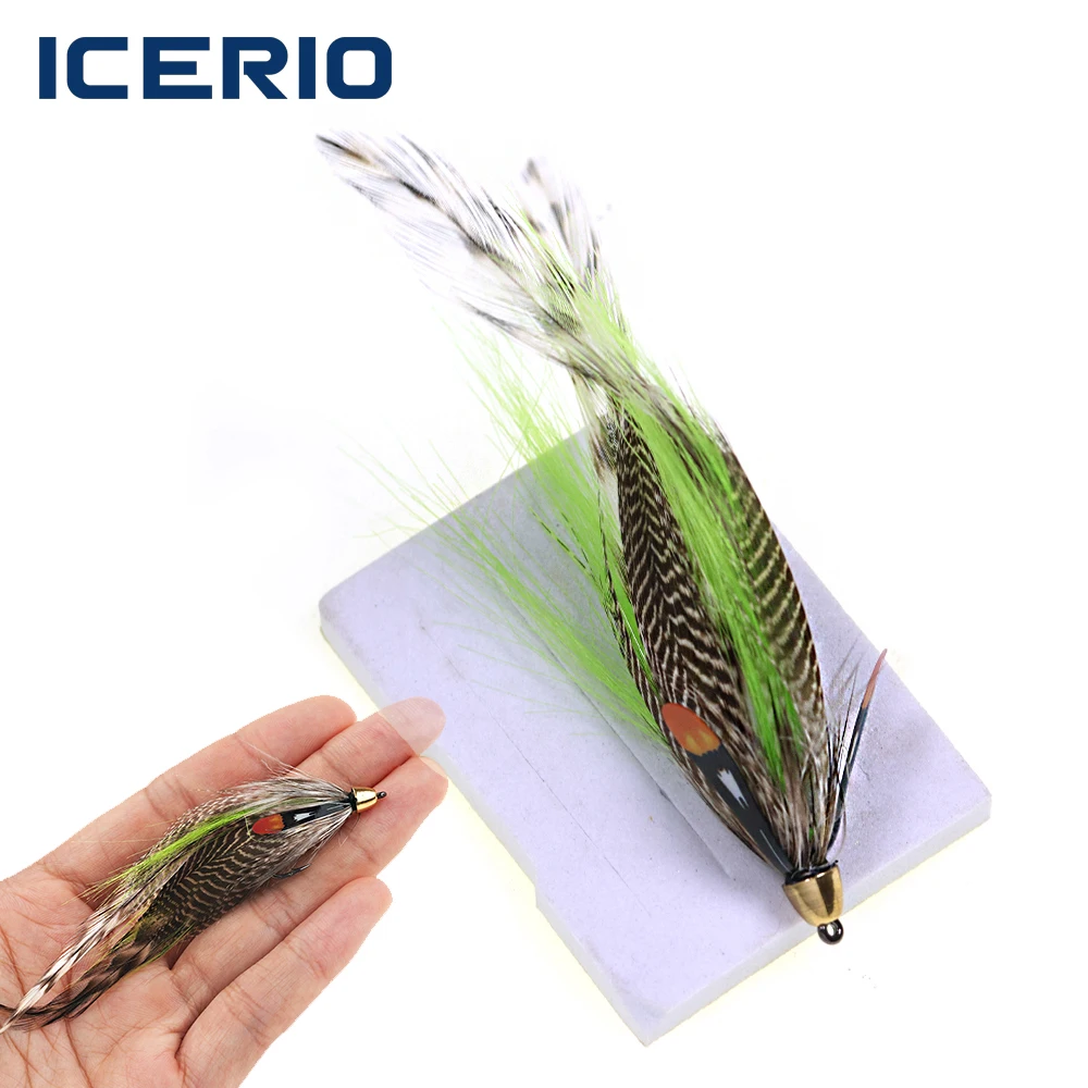 Handgebundene Messing-Konusfliege zum Fliegenfischen, Federköder für Forellen-, Lachs-, Steelhead-, Salz- und Süßwasserfischerei