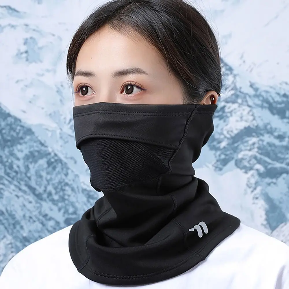 Half Face Fleece Balaclava Caps Fleecing Ponytail Hole Design Thermal Cycling Mask Windproof Warm Scarf for Winter Cycling