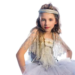 Handmade Beaded Sequin Dream Princess Star Shining Shawl Embroidered Kids Girl's Cape Girls Wrap Top Cover-Up Dress Cape CL180