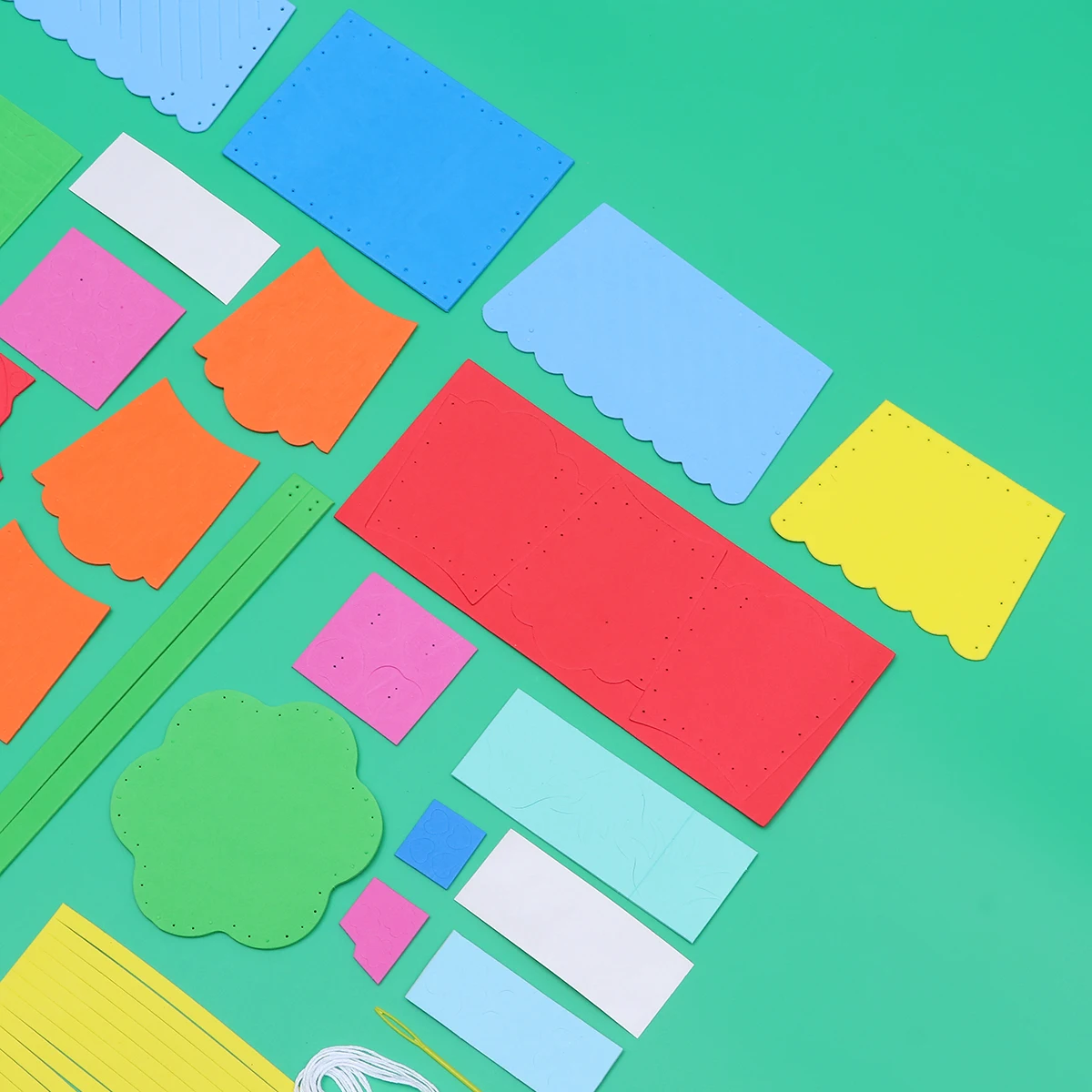 3 set Diy Eva Flower Basket Material Set Colorful Handbags Sewing Kits For Kids Preschool Parent-Child Projects Includes Needle