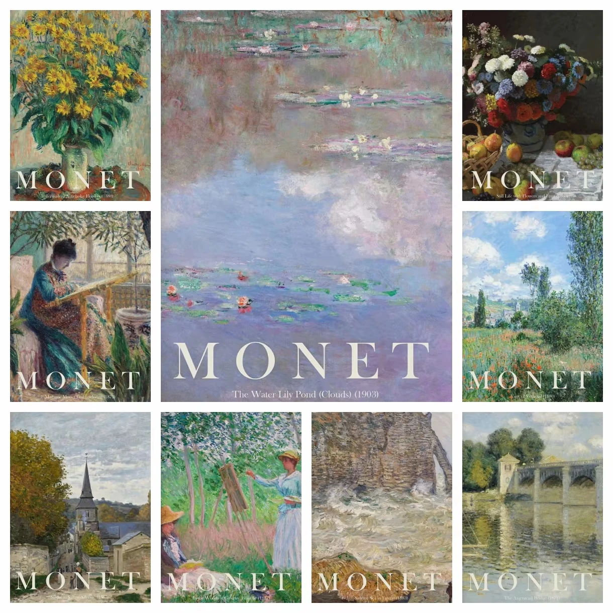 DIY Diamond Painting Art Kit Claude Monet Famous Artist Classic Masterpiece Collection Mosaic Home Decor Unique Rhinestone Gifts