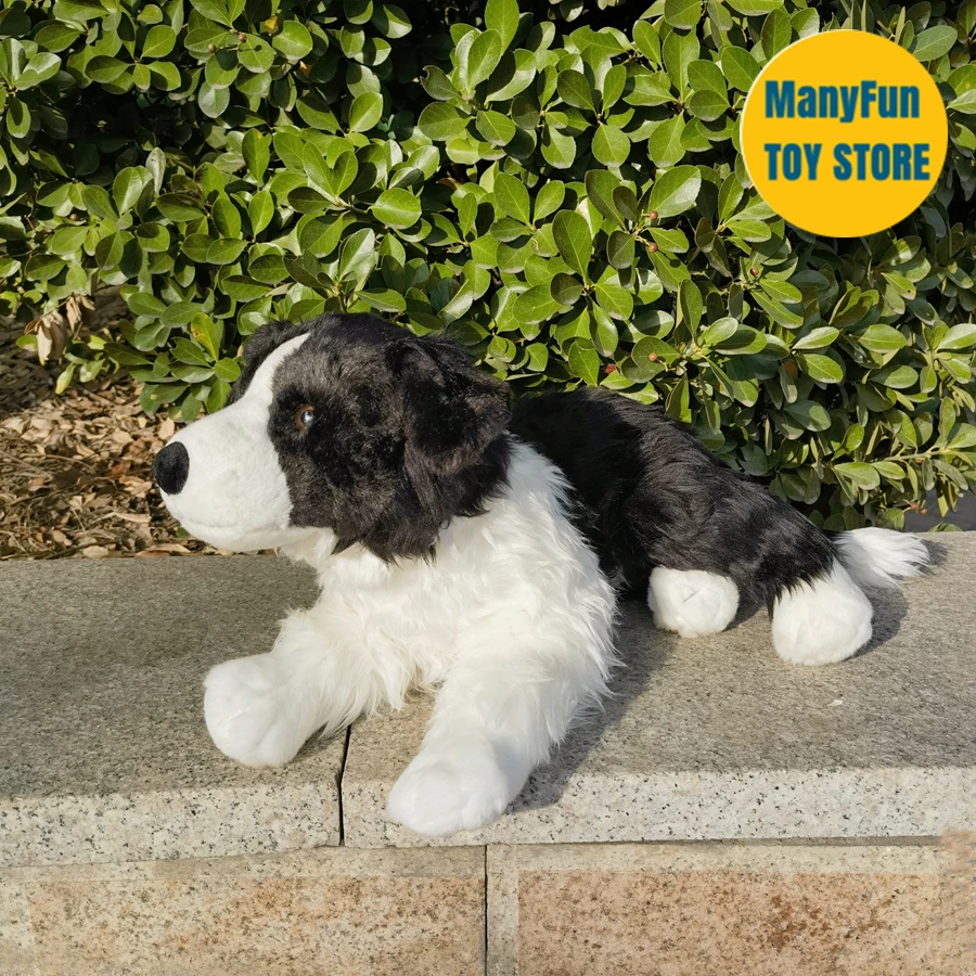 

Плюшевая игрушка Бордер-колли: высокодетализированная плюшевая игрушка-пастушья собака, реалистичная мягкая игрушка-симулятор, кавайные игрушки, подарки для детей