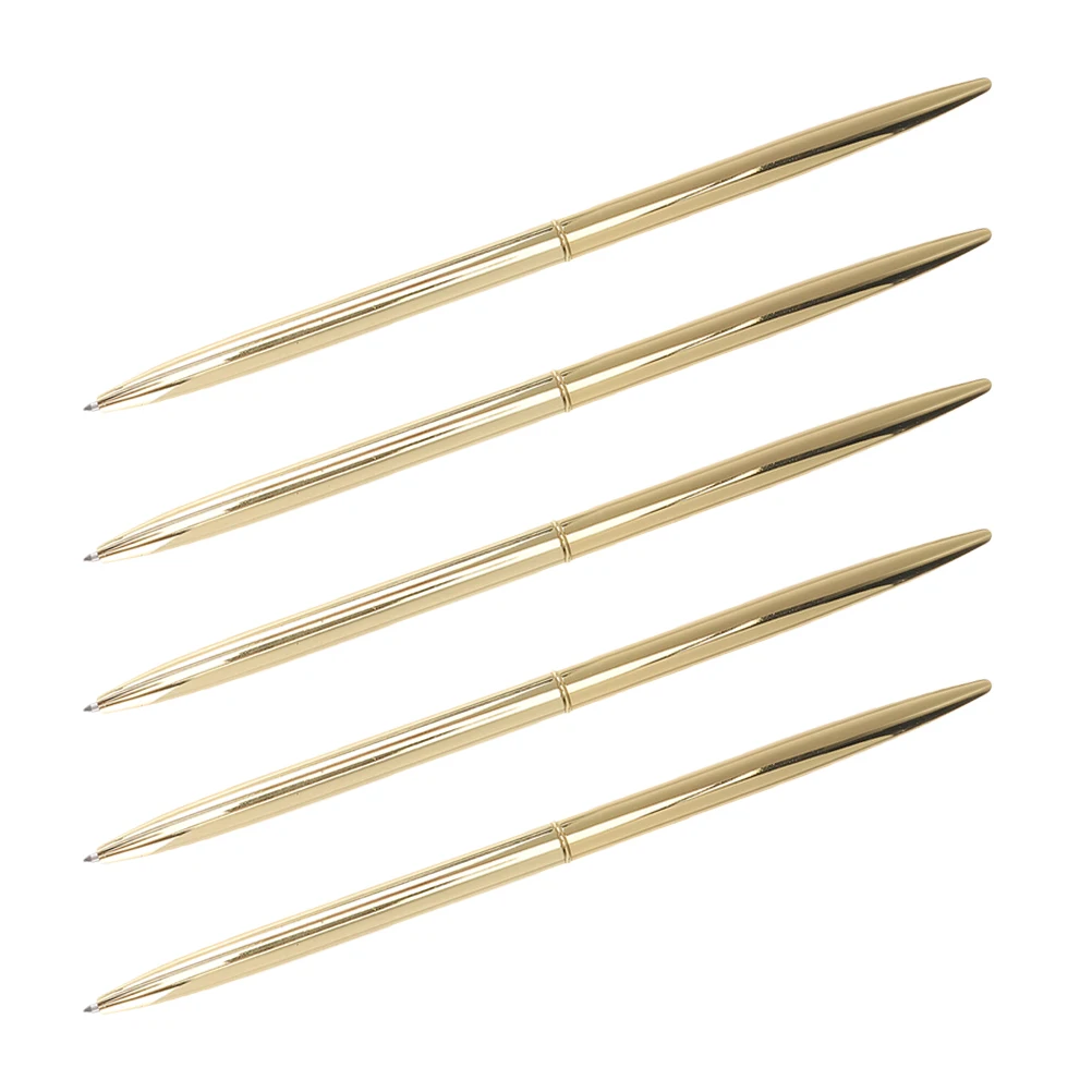 

5pcs Metal Ballpoint Pen Smooth Writing For Wedding Guest Book Office Business Teachers Students Lightweight