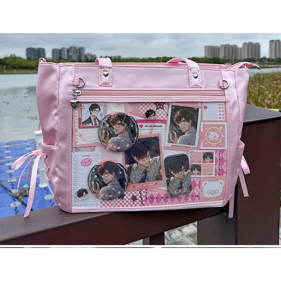 Versatile Lta Bag Ribbon Pain Satin Tote Bags  Single Shoulder Oblique Span Large Capacity 15 Inch Tablet Daily Commuter Bag