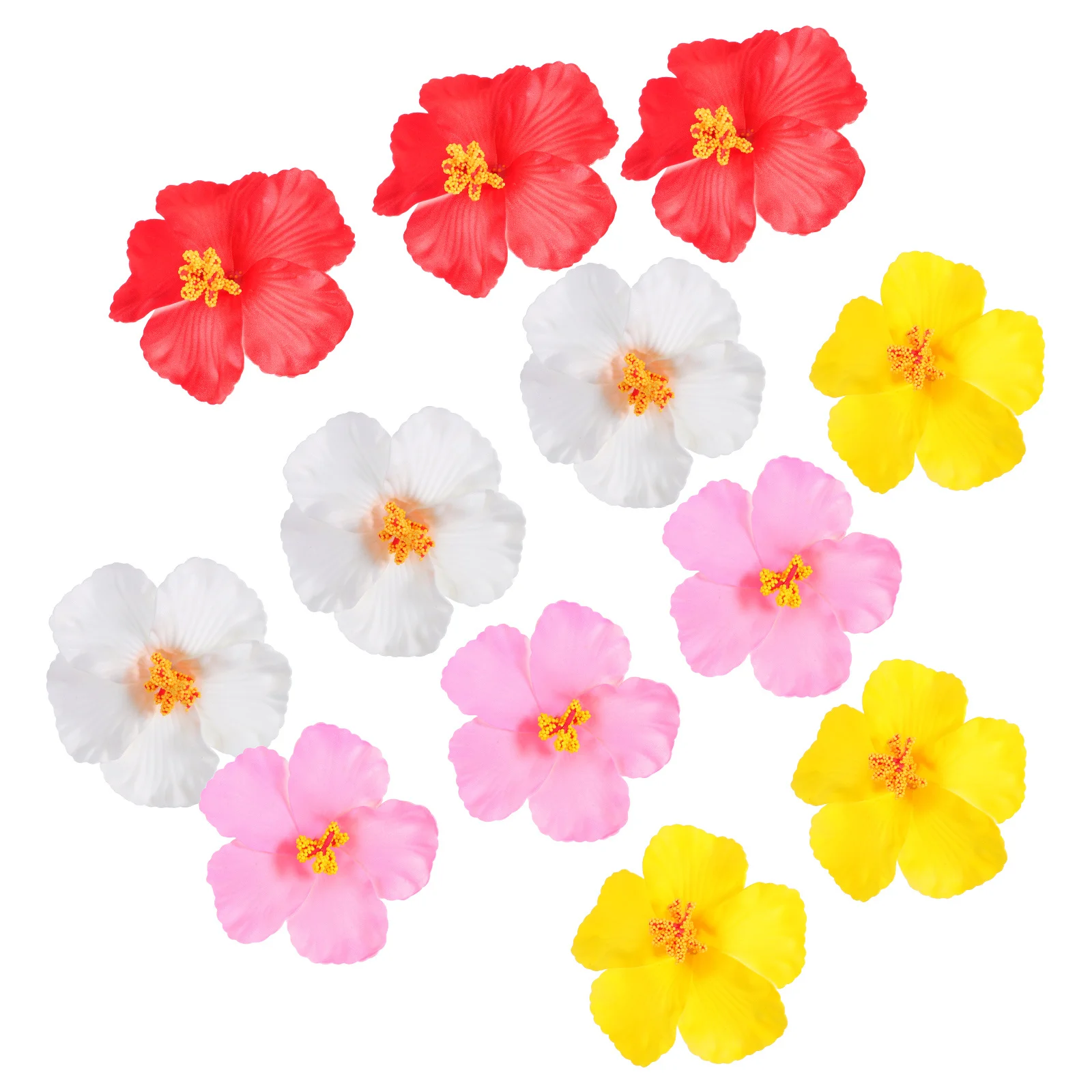 

12Pcs Hawaiian Hibiscus Flowers Artificial Tropical Flowers for Cake Decoration and Home Decor Luau Decor